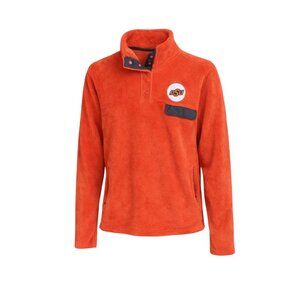 Oklahoma State University Fleece Pullover Jacket Men’s XL Orange Snap Collar OSU